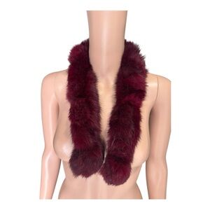 Luxurious Deep Red Faux Fur Scarf